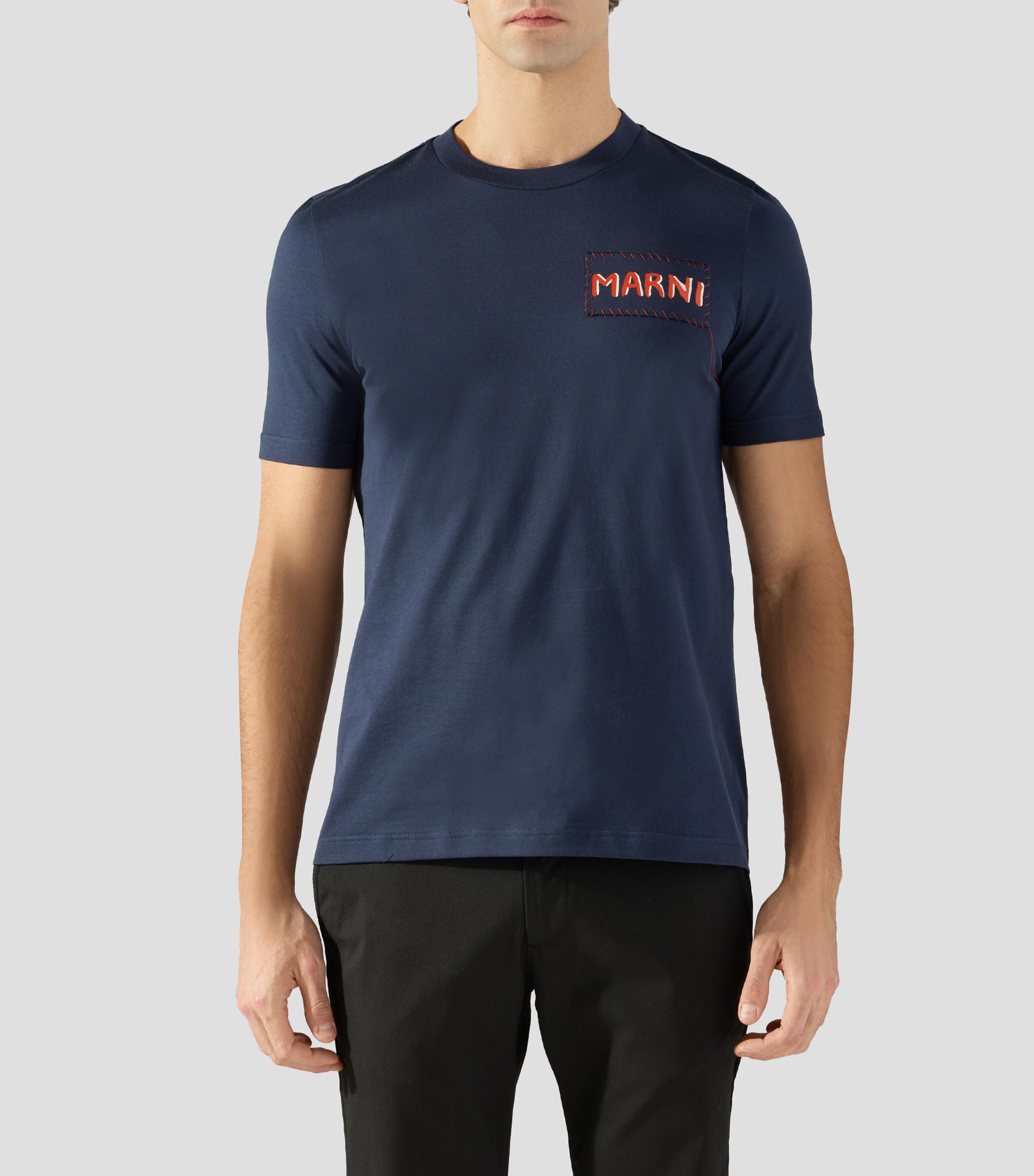 Playera de cuello redondo con manga corta estampada Hombre